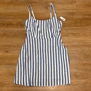Old Navy Blue and White Striped Mini Dress